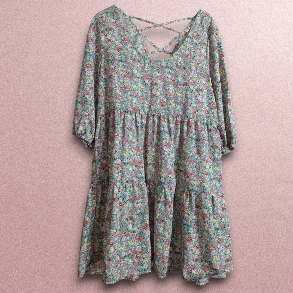 NWT Umgee Floral Teired Dress Size Small - Picture 2 of 11
